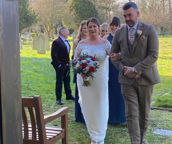 Handmade bridal bouquet by Flowers By Rosie in Southampton