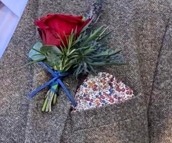 Wedding buttonholes and corsages by Flowers By Rosie